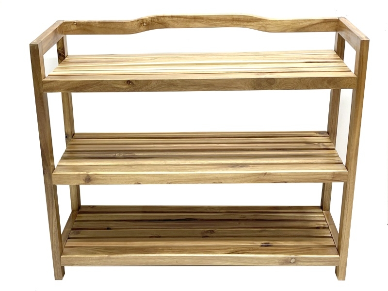 Top-tier Acacia Wood KD Shoe Rack - Eco-friendly 3-Tier Entryway Organizer